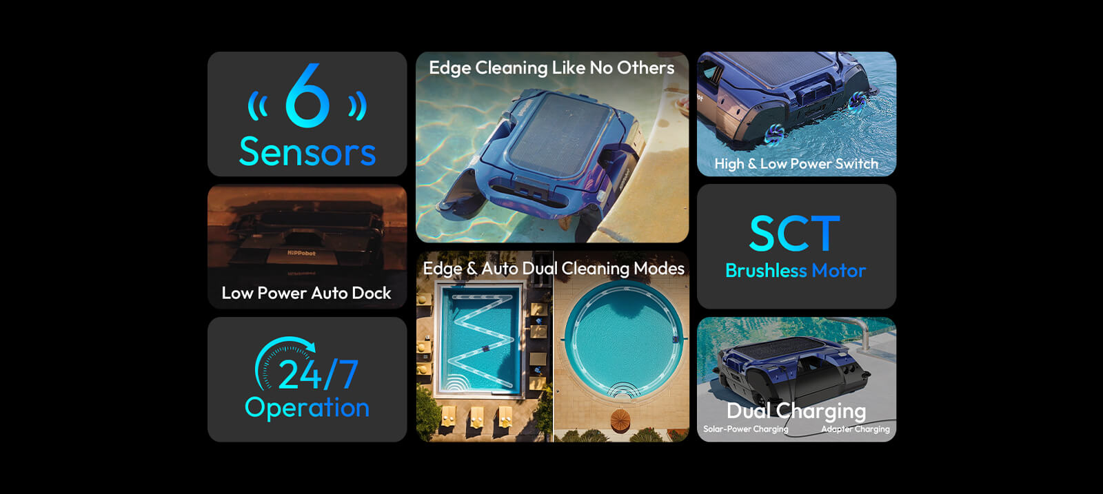 Hippobot H1 Pool Cleaning Robot: Automatic Debris Collection, Solar Panel, Edge Cleaning